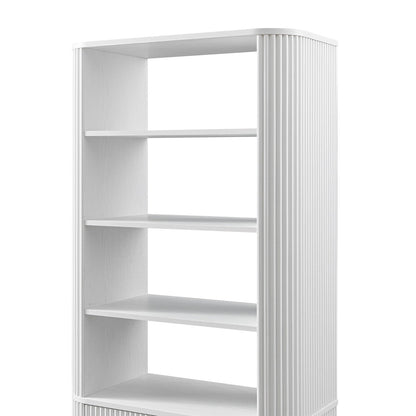 Bibliothèque Maru avec armoire, blanc délavé
