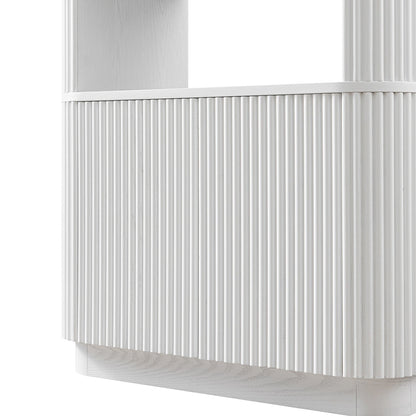 Bibliothèque Maru avec armoire, blanc délavé