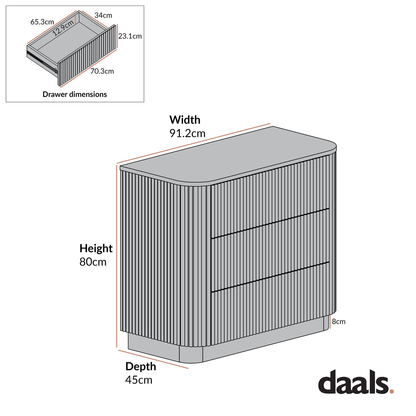 Commode 3 tiroirs Maru, noire