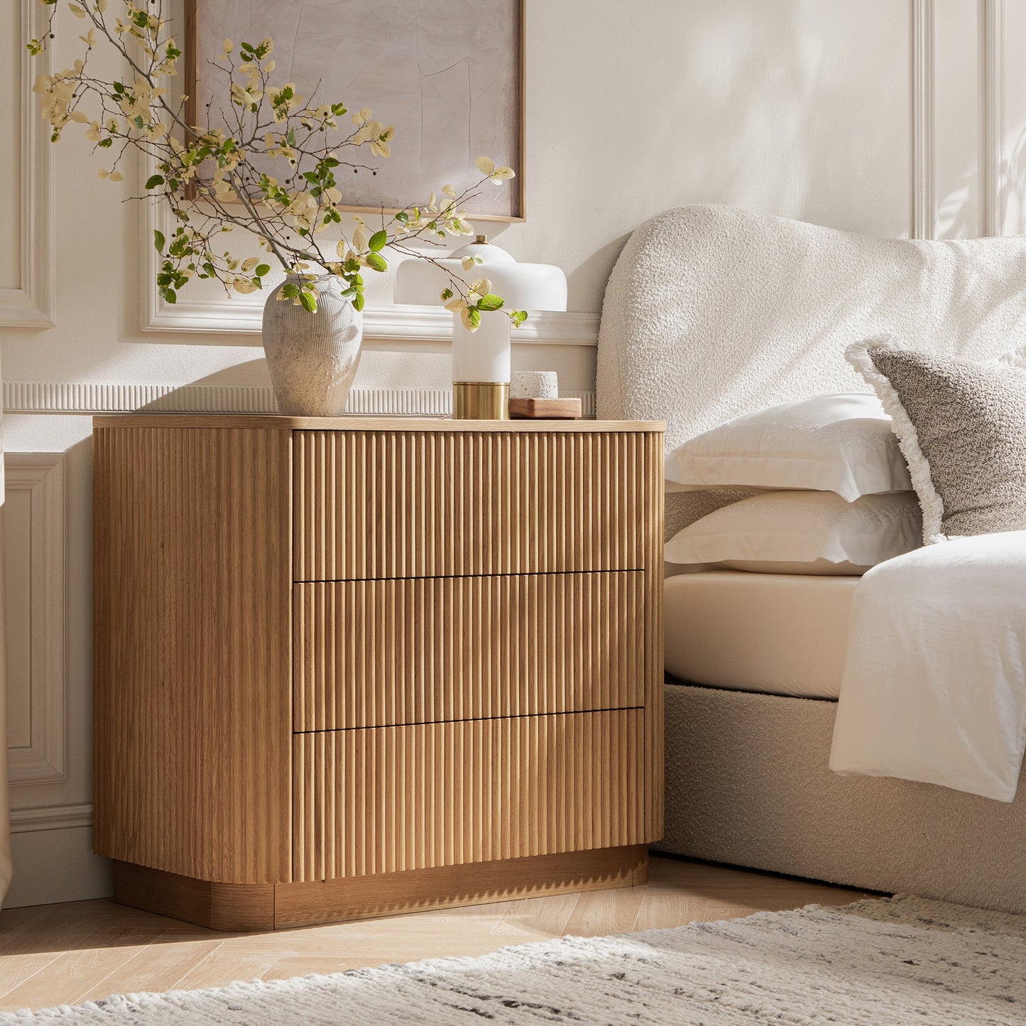 Commode 3 tiroirs Maru, chêne