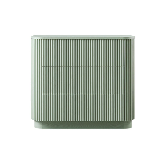 Commode 3 tiroirs Maru, vert sauge