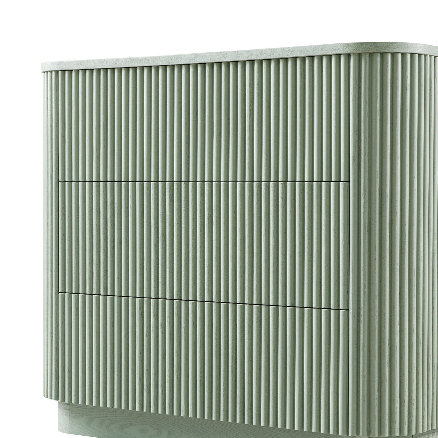 Commode 3 tiroirs Maru, vert sauge