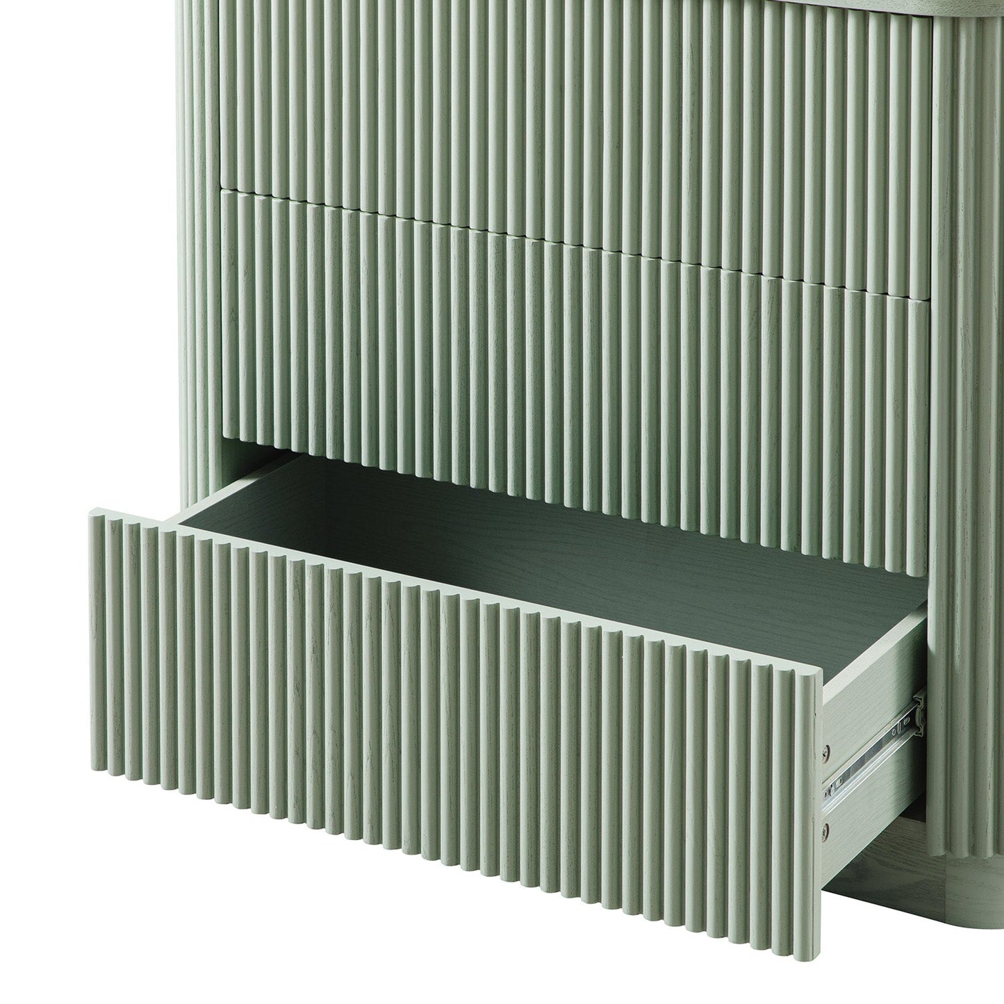 Commode 3 tiroirs Maru, vert sauge