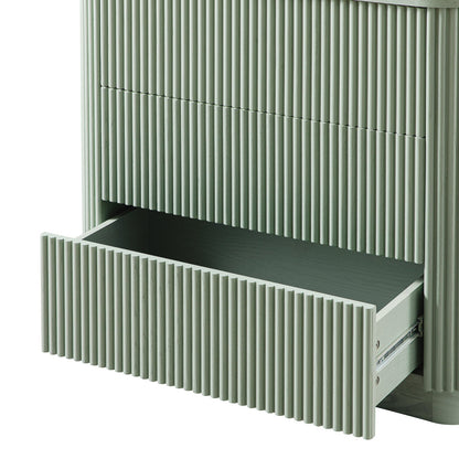 Commode 3 tiroirs Maru, vert sauge