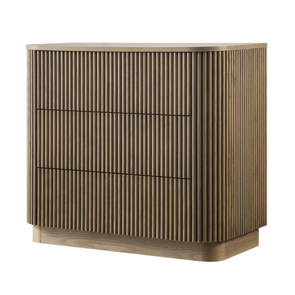 Commode 3 tiroirs Maru, chêne argenté