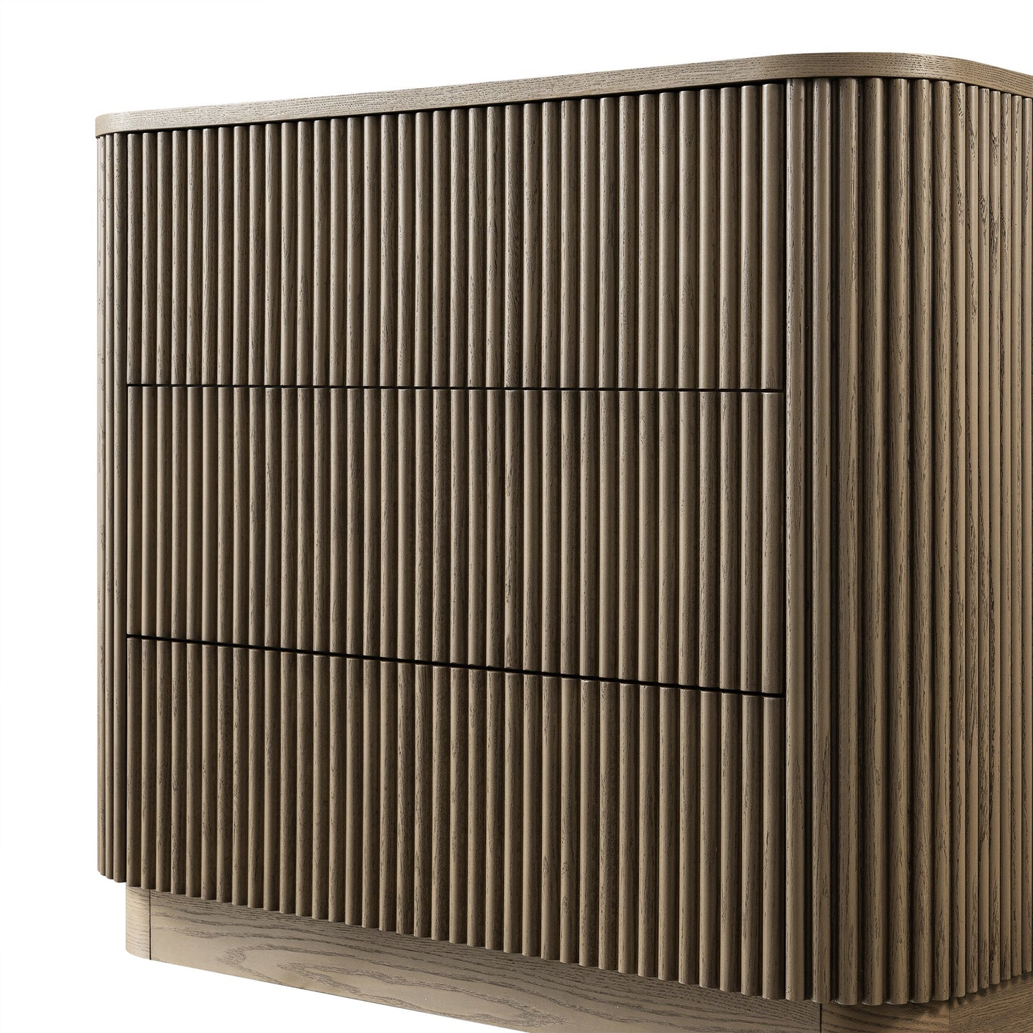 Commode 3 tiroirs Maru, chêne argenté