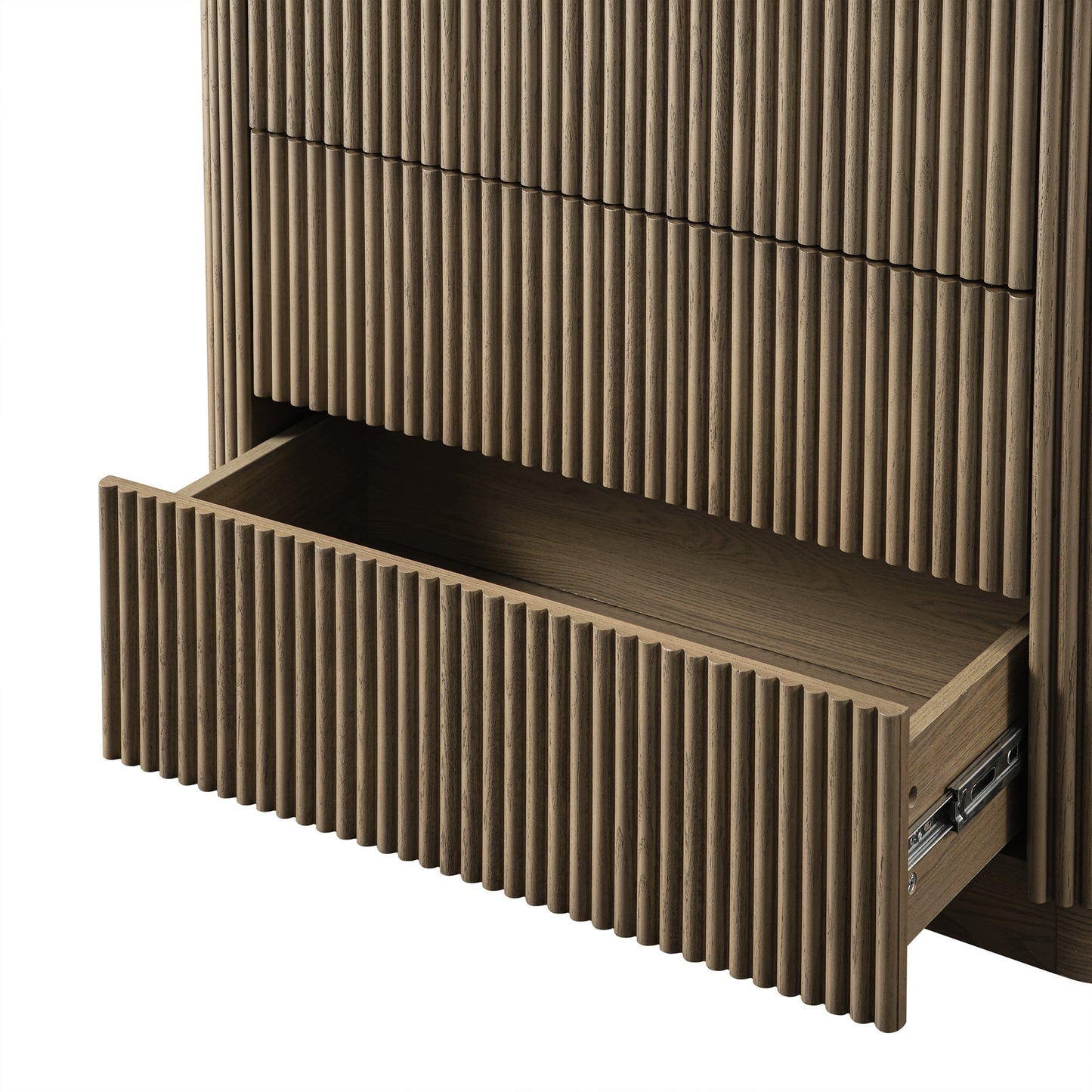 Commode 3 tiroirs Maru, chêne argenté