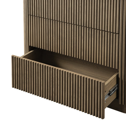 Commode 3 tiroirs Maru, chêne argenté