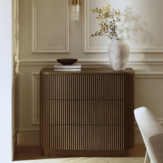 Commode 3 tiroirs Maru, chêne argenté