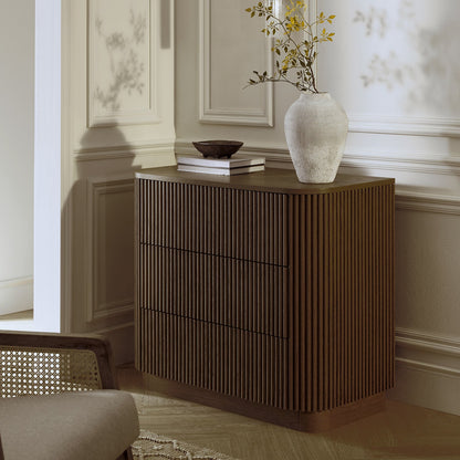 Commode 3 tiroirs Maru, chêne argenté