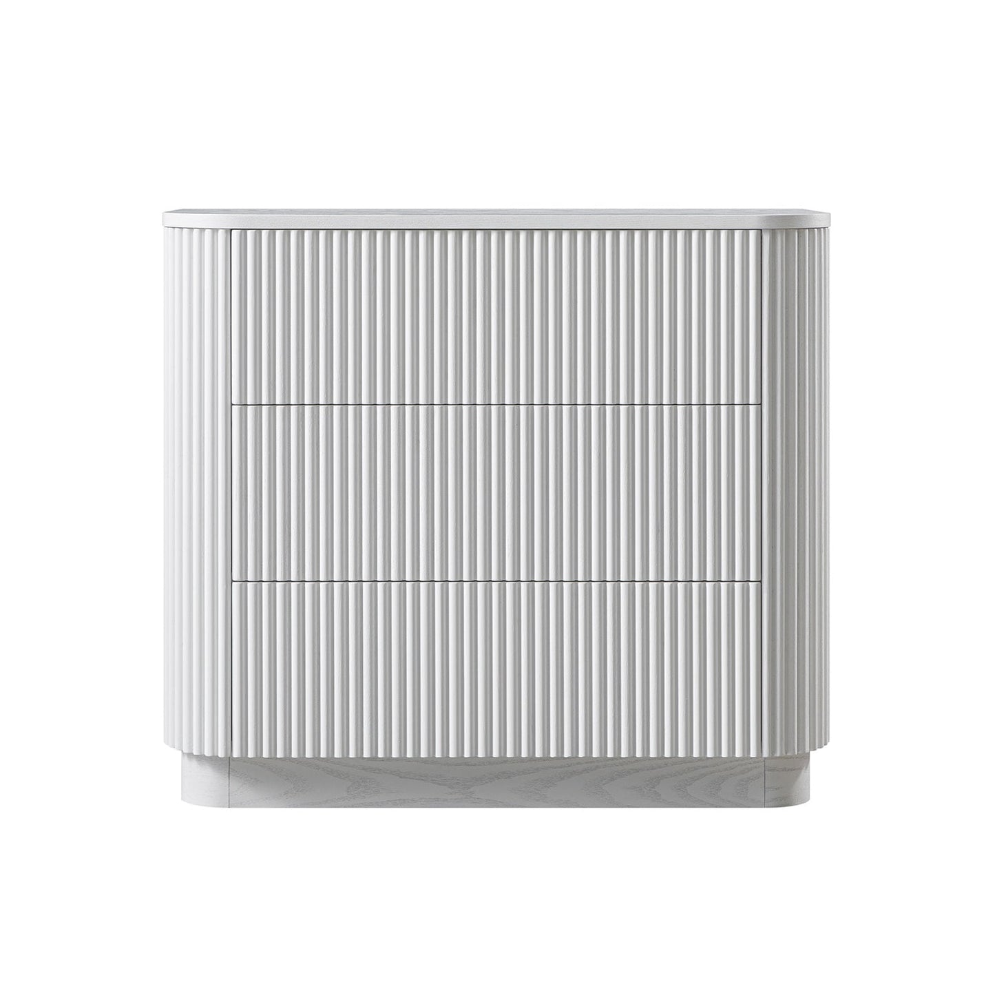 Commode 3 tiroirs Maru, blanc délavé