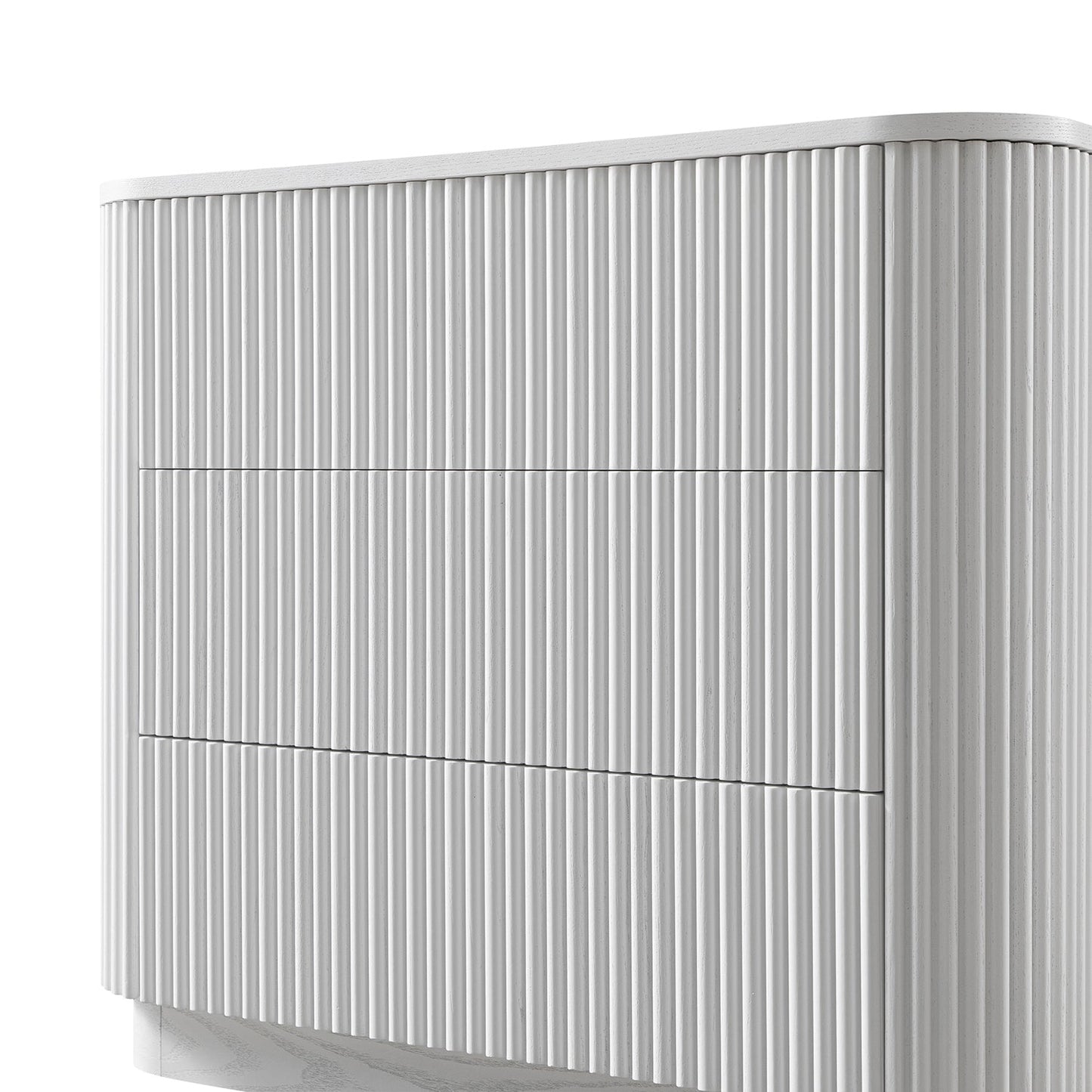 Commode 3 tiroirs Maru, blanc délavé