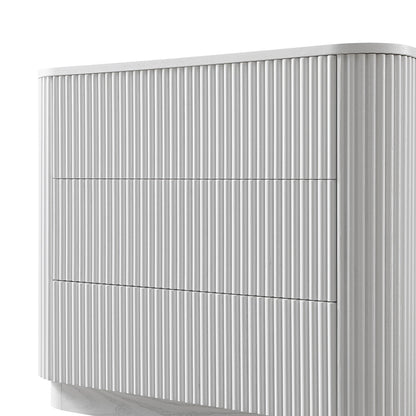 Commode 3 tiroirs Maru, blanc délavé