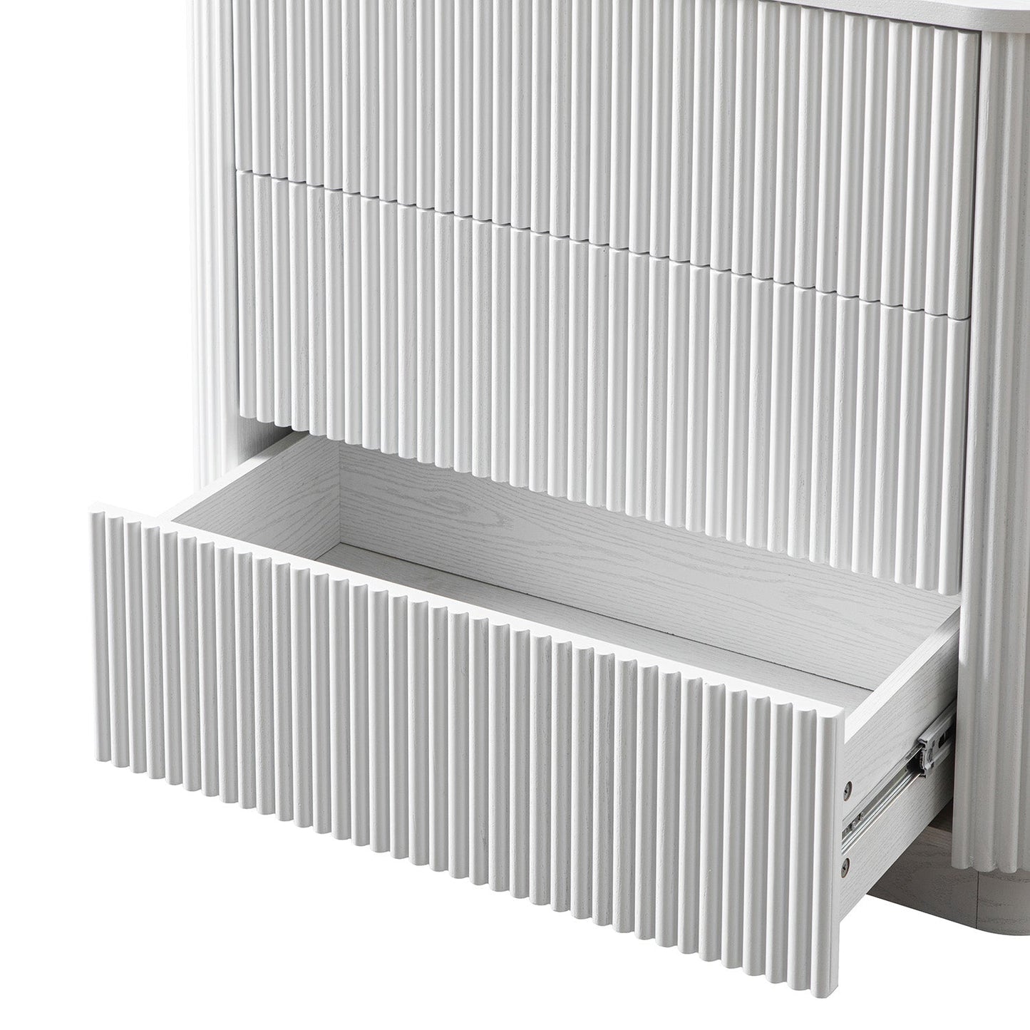 Commode 3 tiroirs Maru, blanc délavé