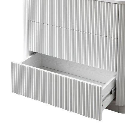 Commode 3 tiroirs Maru, blanc délavé