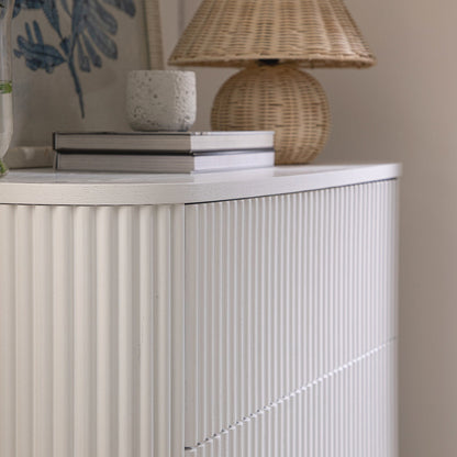 Commode 3 tiroirs Maru, blanc délavé