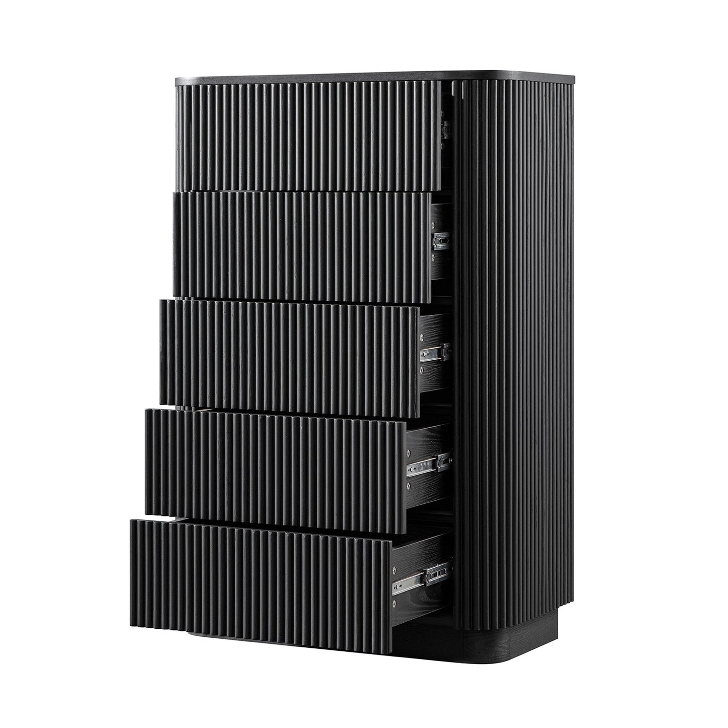 Commode 5 tiroirs Maru, noire