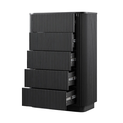 Commode 5 tiroirs Maru, noire