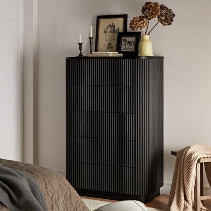 Commode 5 tiroirs Maru, noire