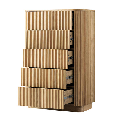 Commode Maru à 5 tiroirs, chêne