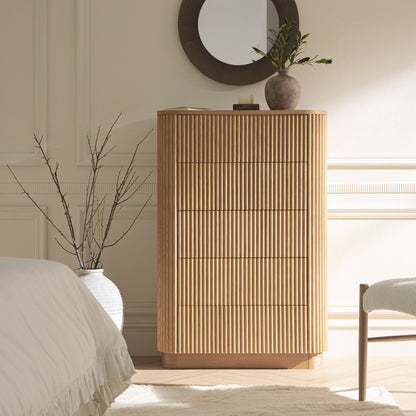 Commode Maru à 5 tiroirs, chêne