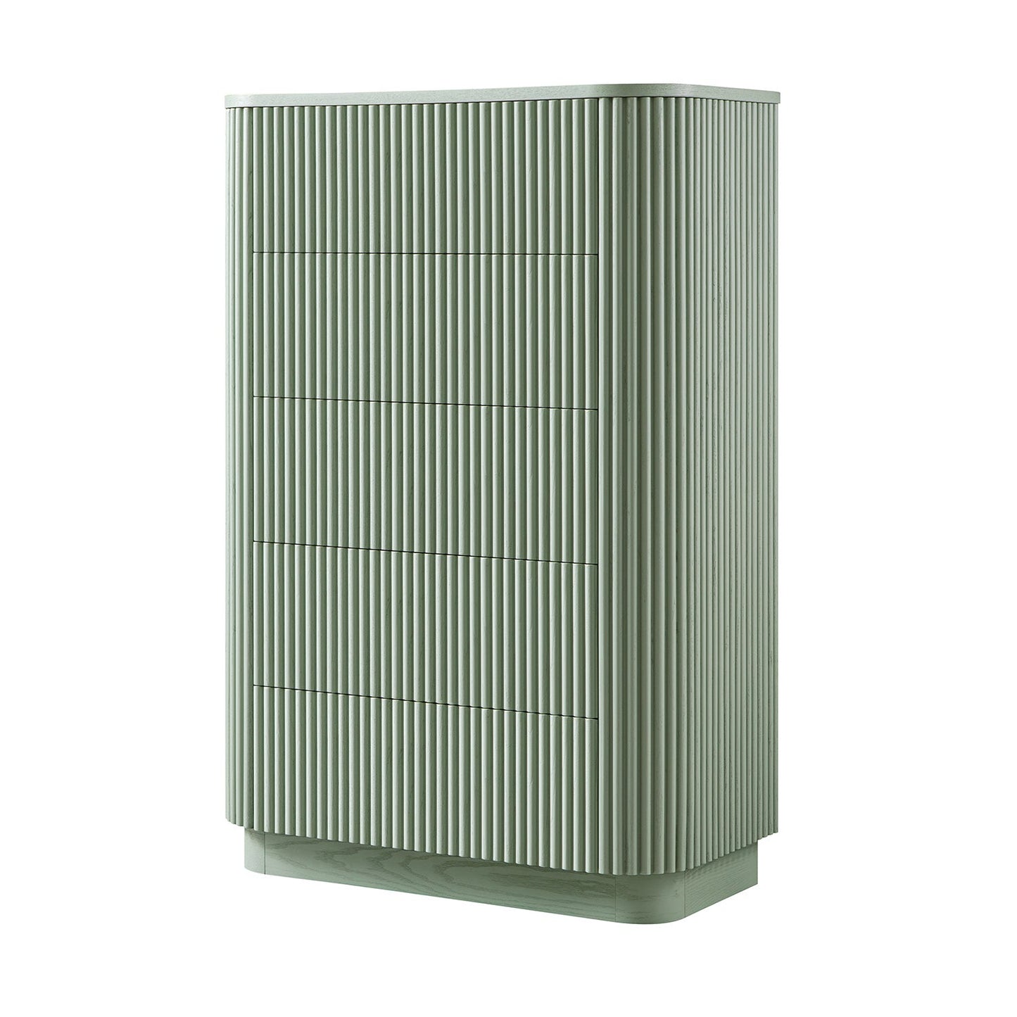 Commode 5 tiroirs Maru, vert sauge