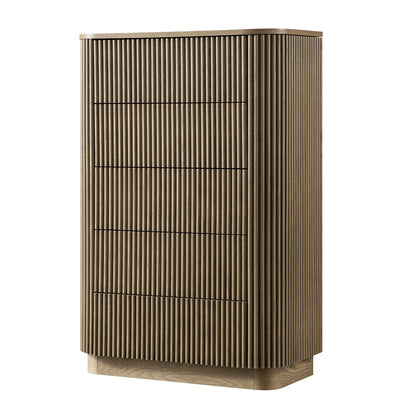 Commode Maru à 5 tiroirs, chêne argenté