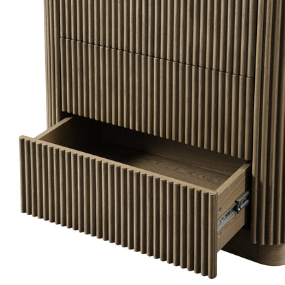 Commode Maru à 5 tiroirs, chêne argenté