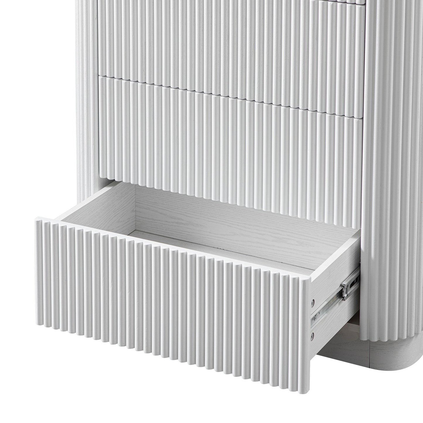 Commode Maru à 5 tiroirs, blanc délavé