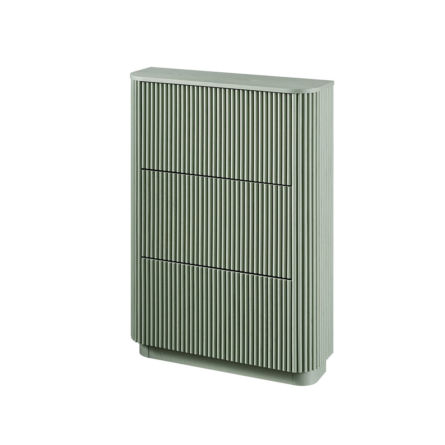 Meuble de rangement à chaussures 3 portes Maru, vert sauge