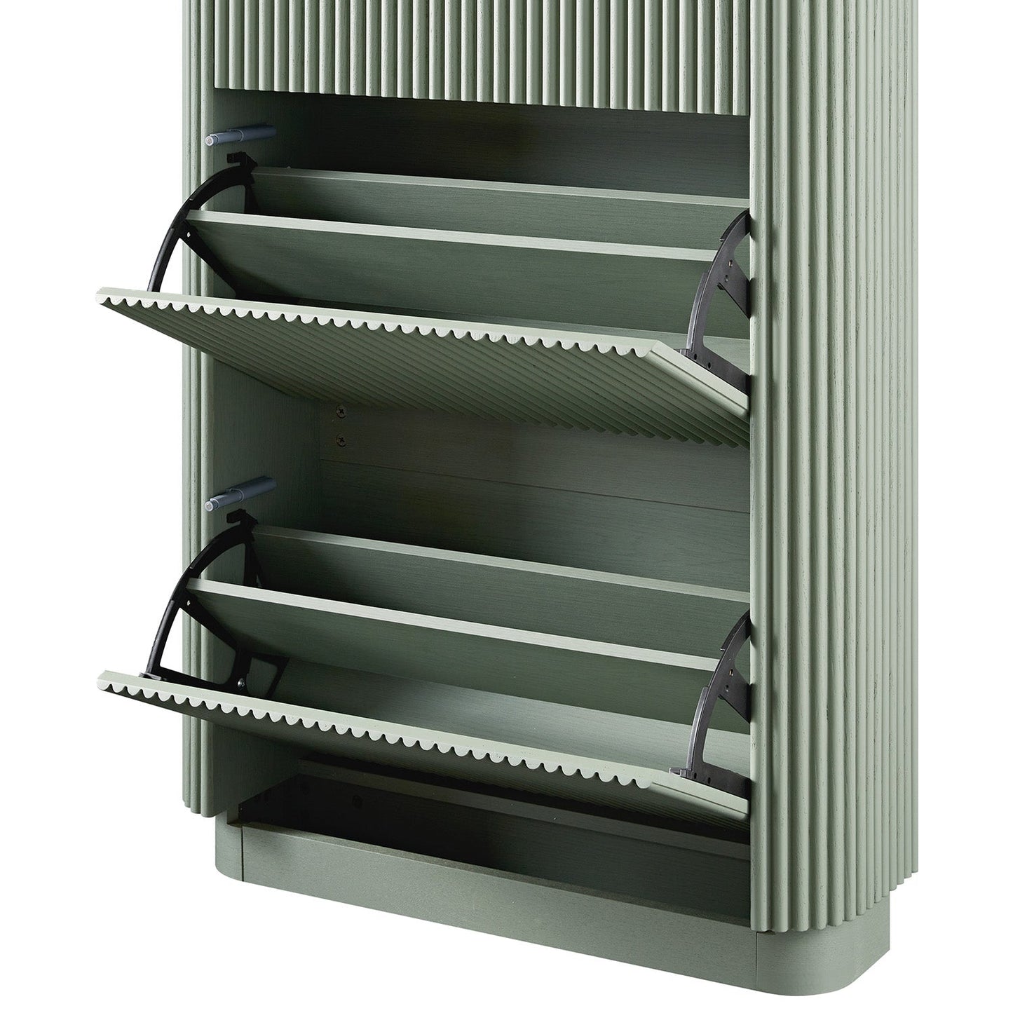 Meuble de rangement à chaussures 3 portes Maru, vert sauge