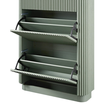 Meuble de rangement à chaussures 3 portes Maru, vert sauge