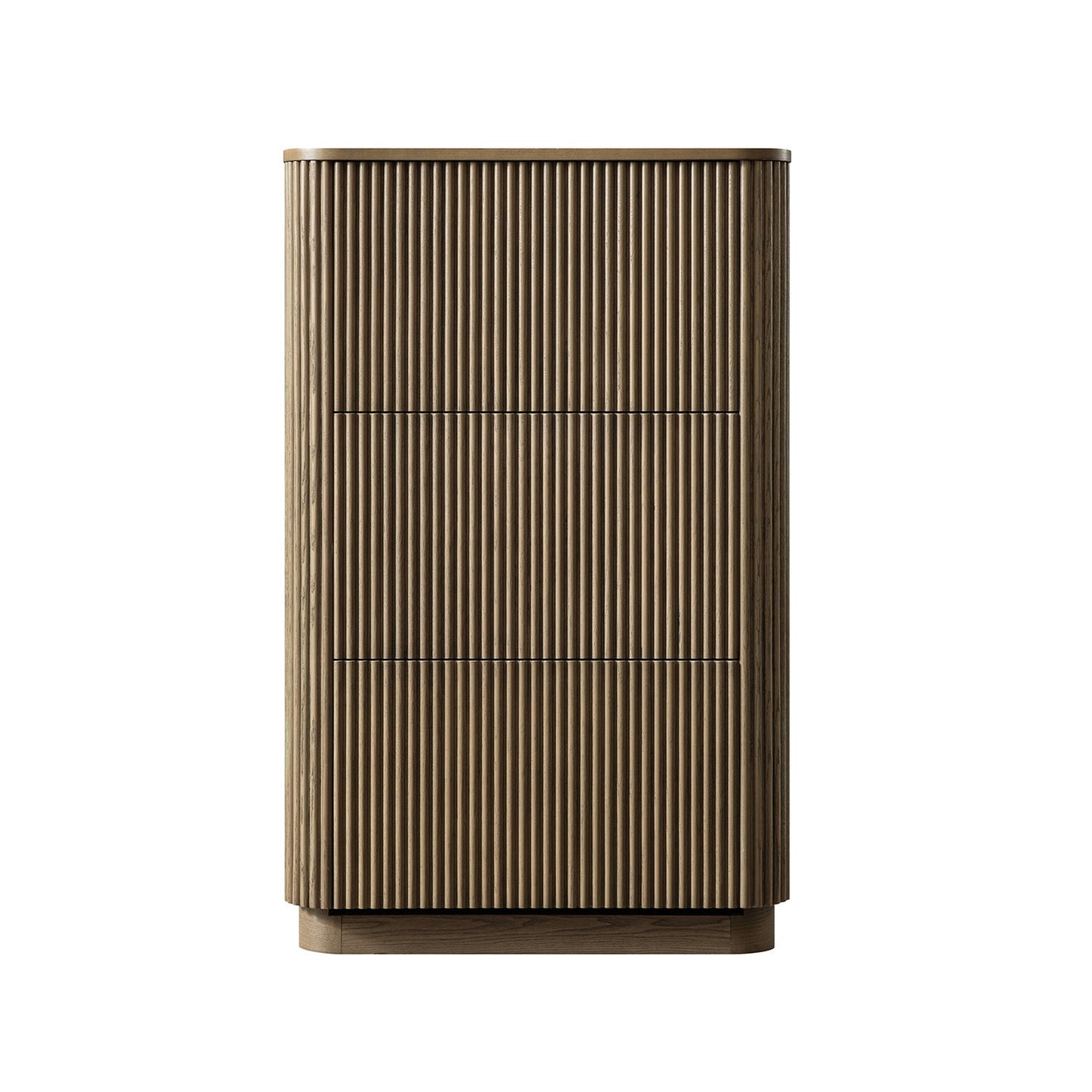 Meuble de rangement à chaussures Maru 3 portes, chêne argenté