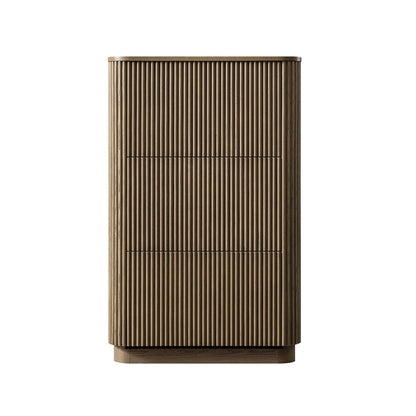 Meuble de rangement à chaussures Maru 3 portes, chêne argenté