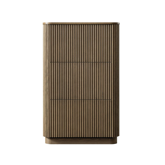 Meuble de rangement à chaussures Maru 3 portes, chêne argenté