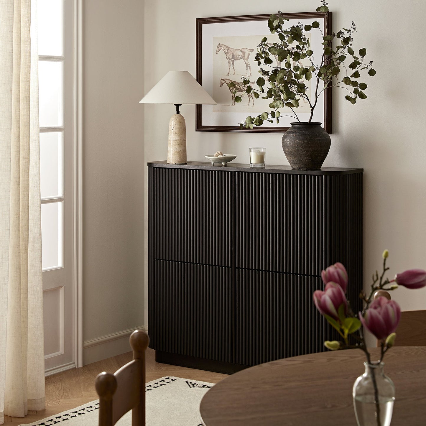 Armoire à chaussures Maru 4 portes, noire