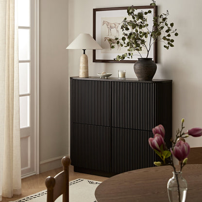 Armoire à chaussures Maru 4 portes, noire