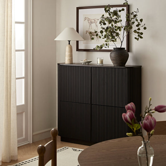 Armoire à chaussures Maru 4 portes, noire