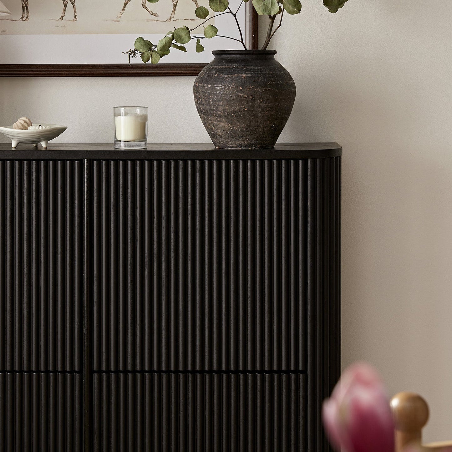 Armoire à chaussures Maru 4 portes, noire