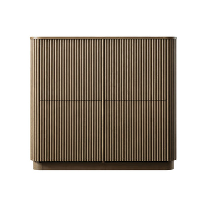 Meuble de rangement à chaussures Maru 4 portes, chêne argenté