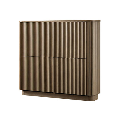 Meuble de rangement à chaussures Maru 4 portes, chêne argenté