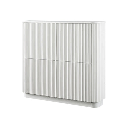 Meuble de rangement à chaussures Maru 4 portes, blanc délavé