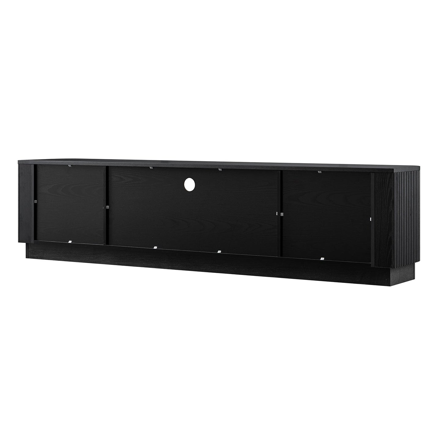 Meuble TV Maru 200 cm de large avec tiroirs, noir