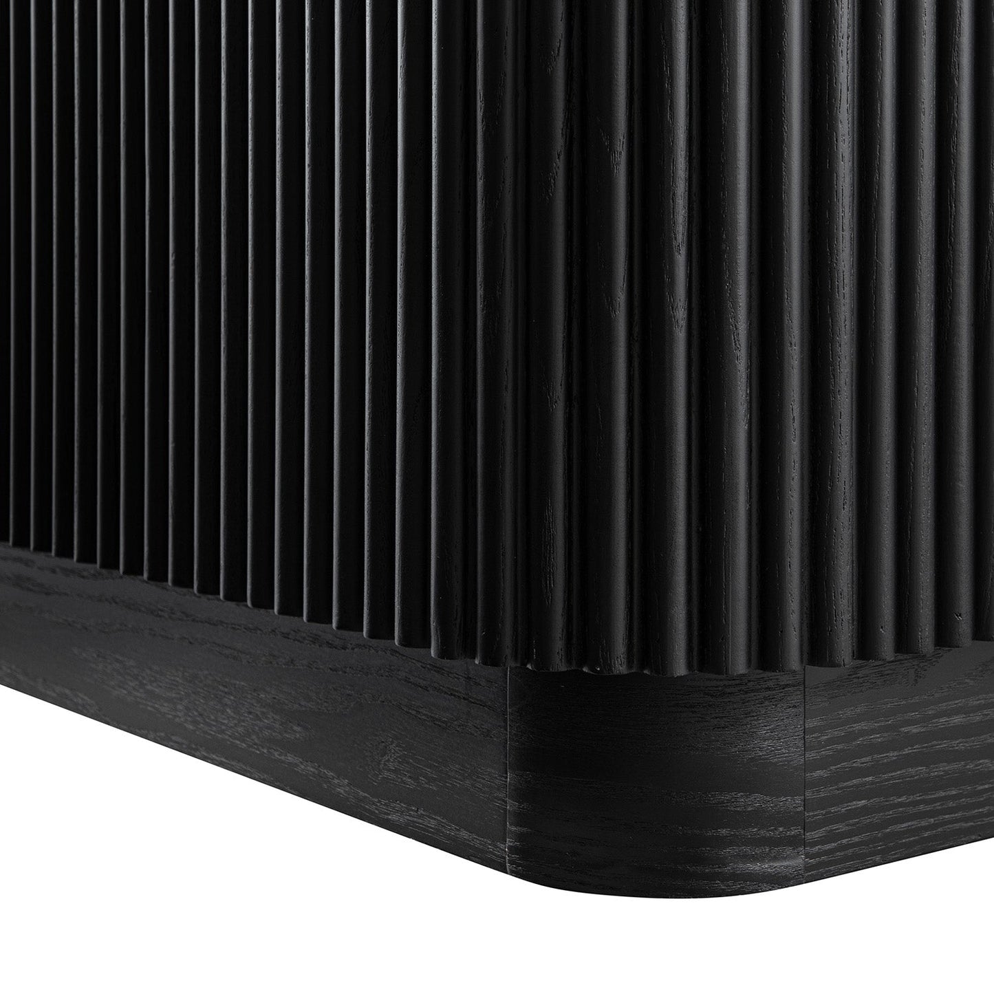 Meuble TV Maru 200 cm de large avec tiroirs, noir