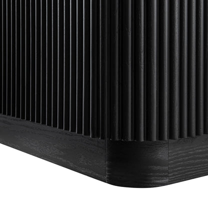 Meuble TV Maru 200 cm de large avec tiroirs, noir