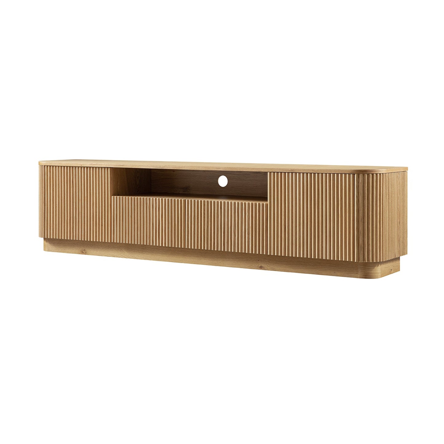 Meuble TV Maru 200 cm de large avec tiroirs, chêne