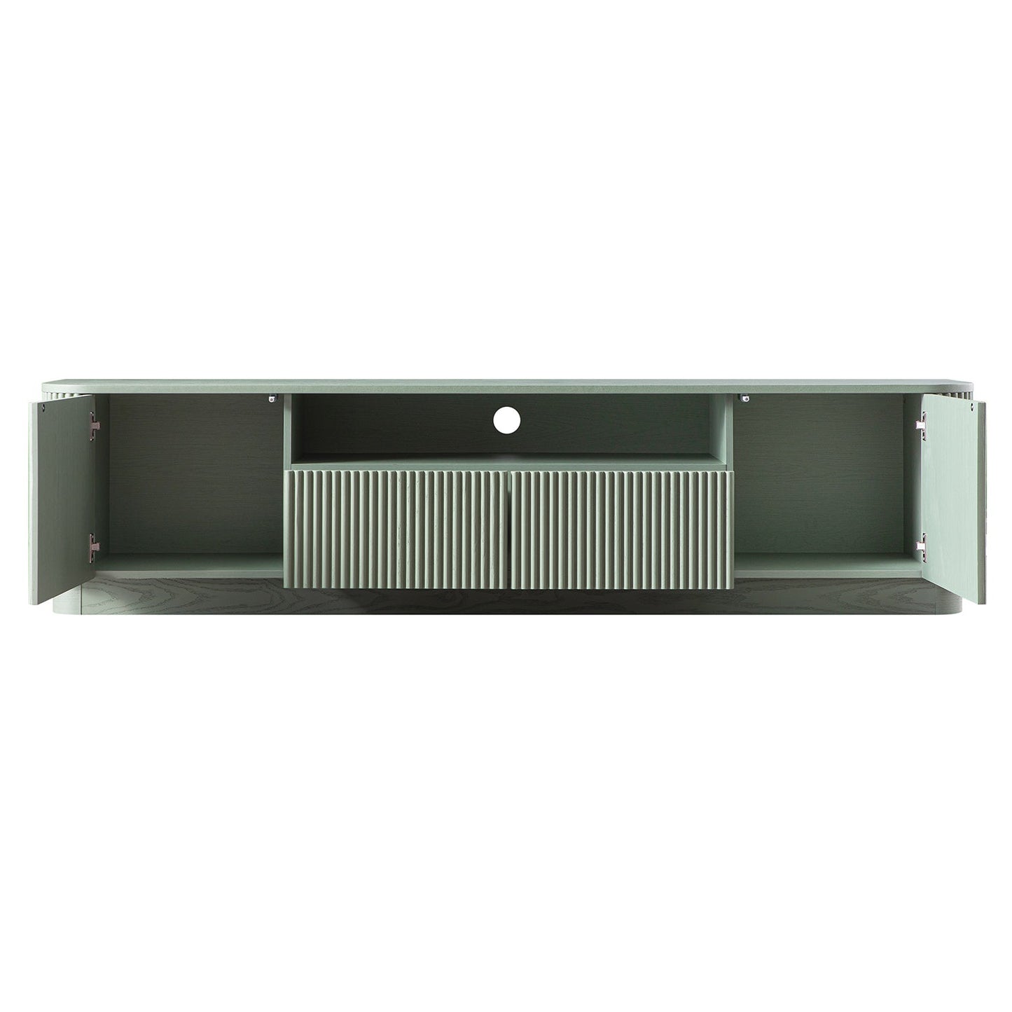 Meuble TV Maru 200 cm de large avec tiroirs, vert sauge