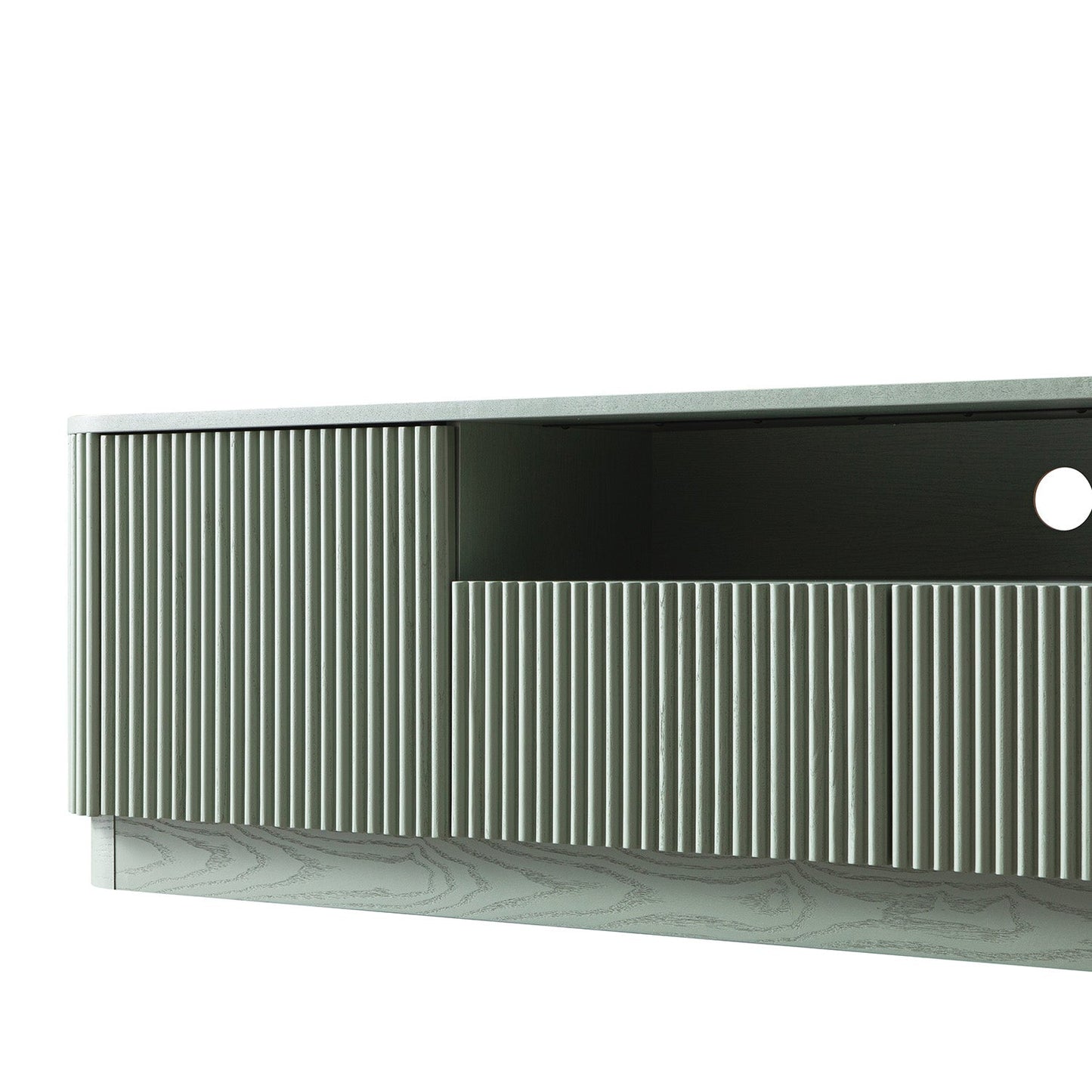 Meuble TV Maru 200 cm de large avec tiroirs, vert sauge