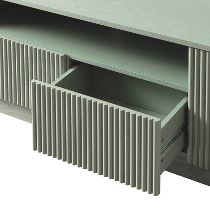 Meuble TV Maru 200 cm de large avec tiroirs, vert sauge