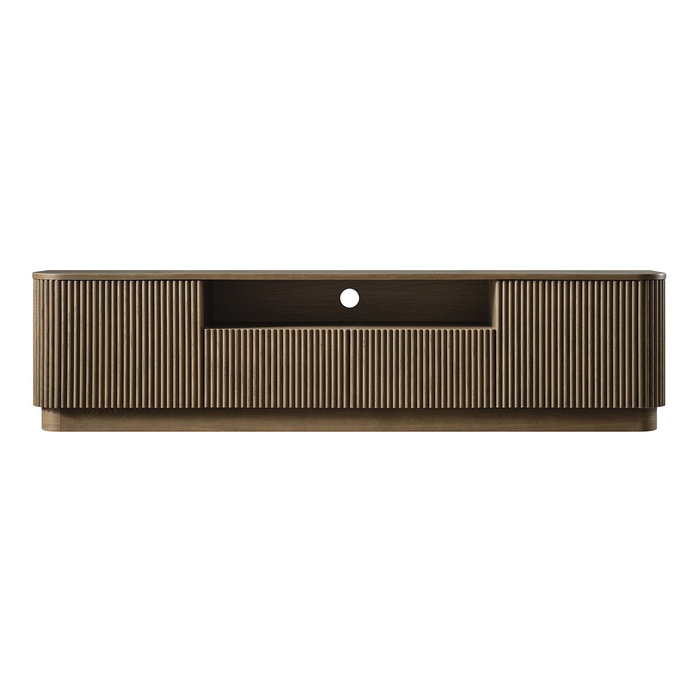 Meuble TV Maru 200 cm de large avec tiroirs, chêne argenté